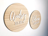 Wooden Name Plaques (Multiple colours & sizes)